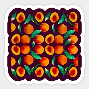 Colorful pattern of watercolor peaches Sticker